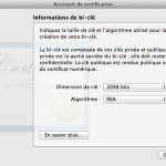 Conservez une dimension de clé à 2048 bits, cliquez donc sur Continuer.